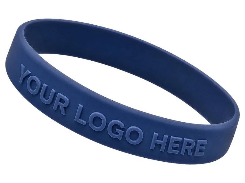 Custom 1/2 Inch Embossed Silicone Wristbands